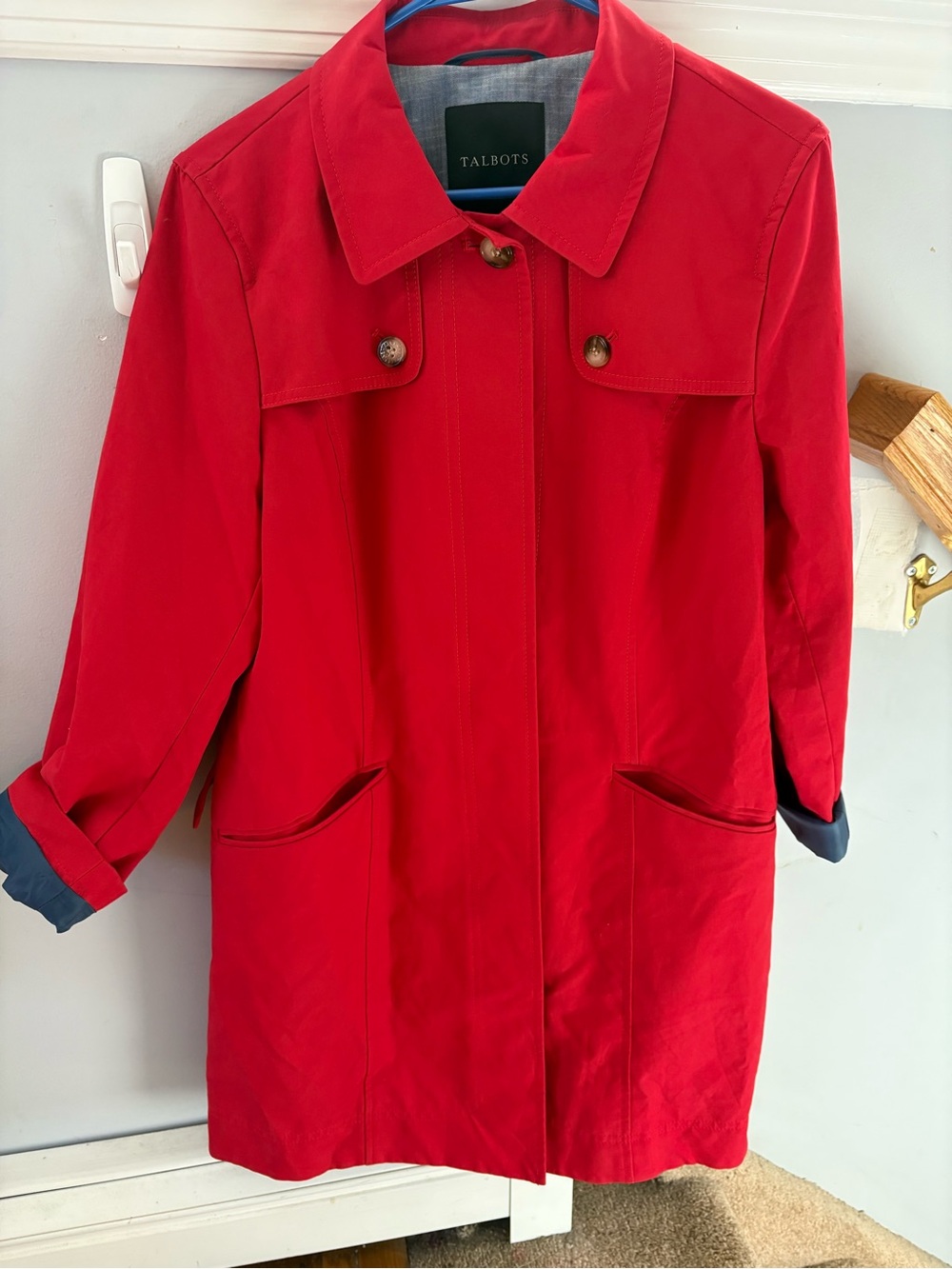Talbots Bright Red Women's Trench Coat